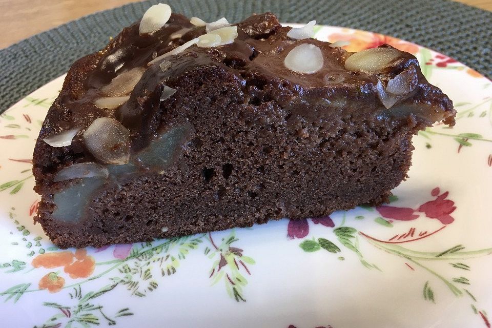 Birnenkuchen mit dem schokoladigsten Schoko-Schokoladen-Schock