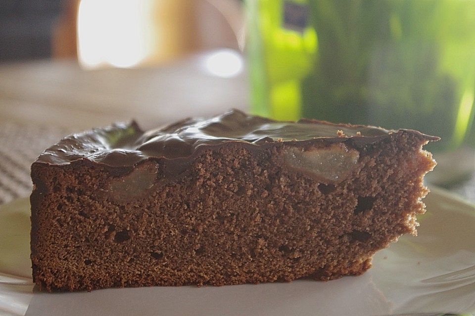 Birnenkuchen mit dem schokoladigsten Schoko-Schokoladen-Schock