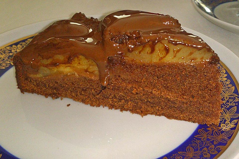 Birnenkuchen mit dem schokoladigsten Schoko-Schokoladen-Schock