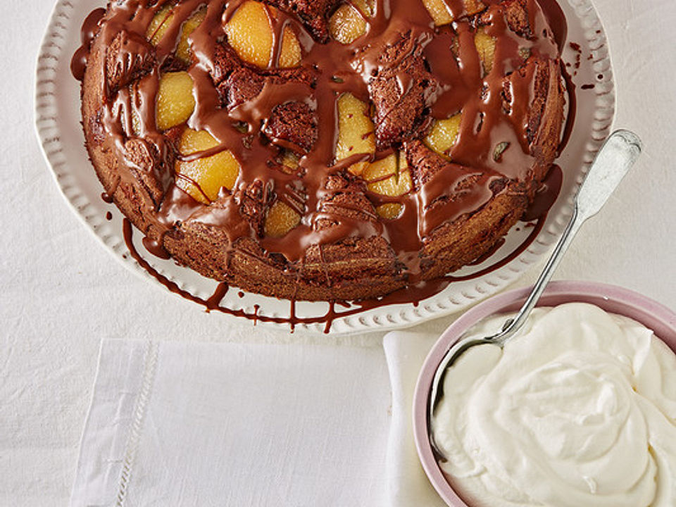 Birnenkuchen mit dem schokoladigsten Schoko-Schokoladen-Schock von ...