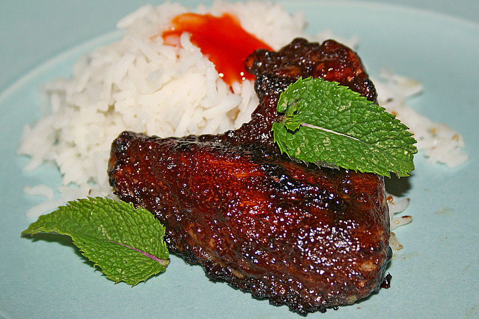 Chicken Wings mit Schoko - Chili - Sauce