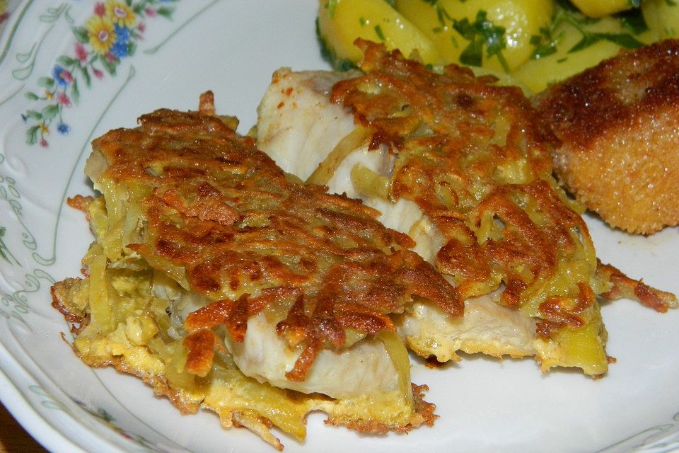 Welsfilet in Kartoffelkruste