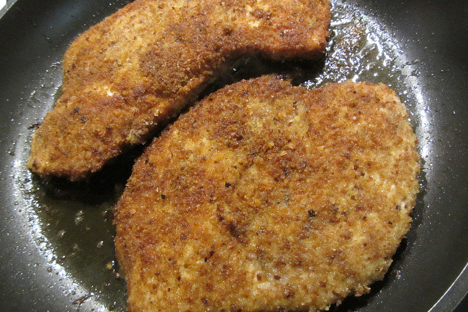 Schnitzel mit Schafskäse gefüllt