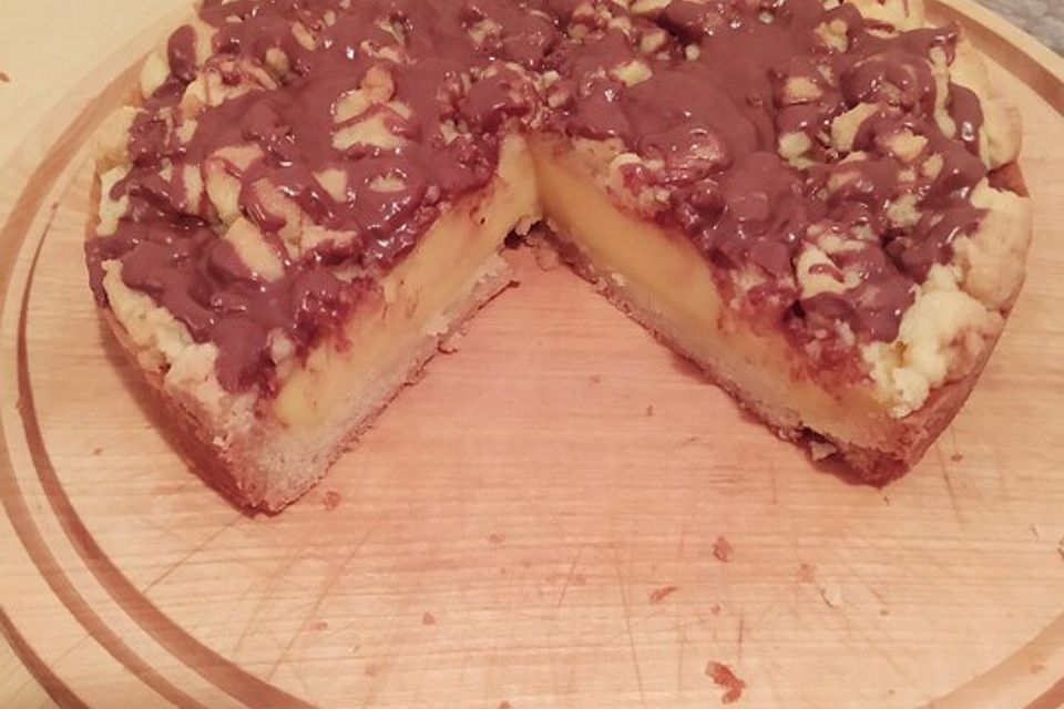 Streuselkuchen mit Pudding