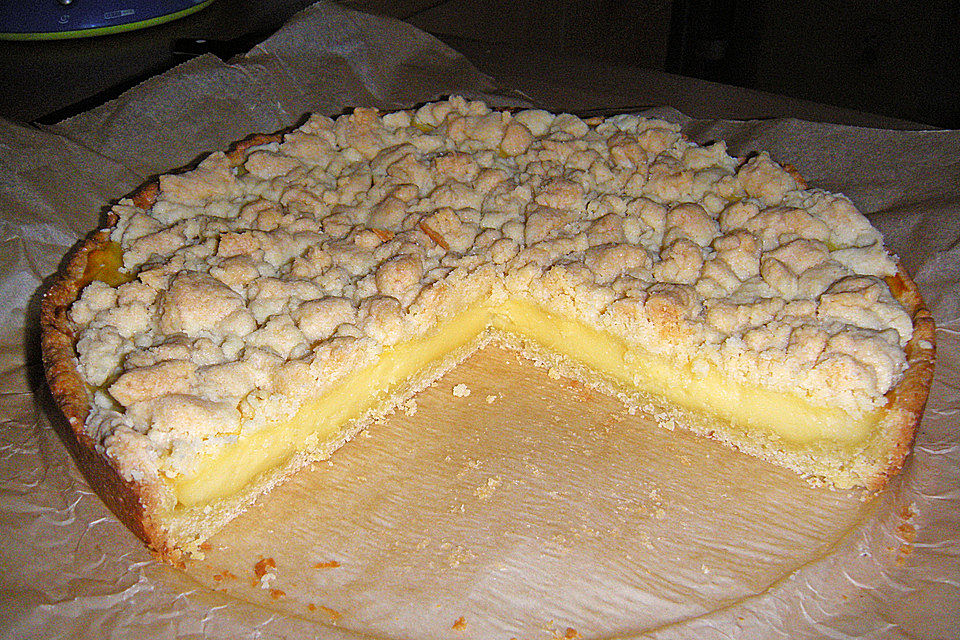 Streuselkuchen mit Pudding