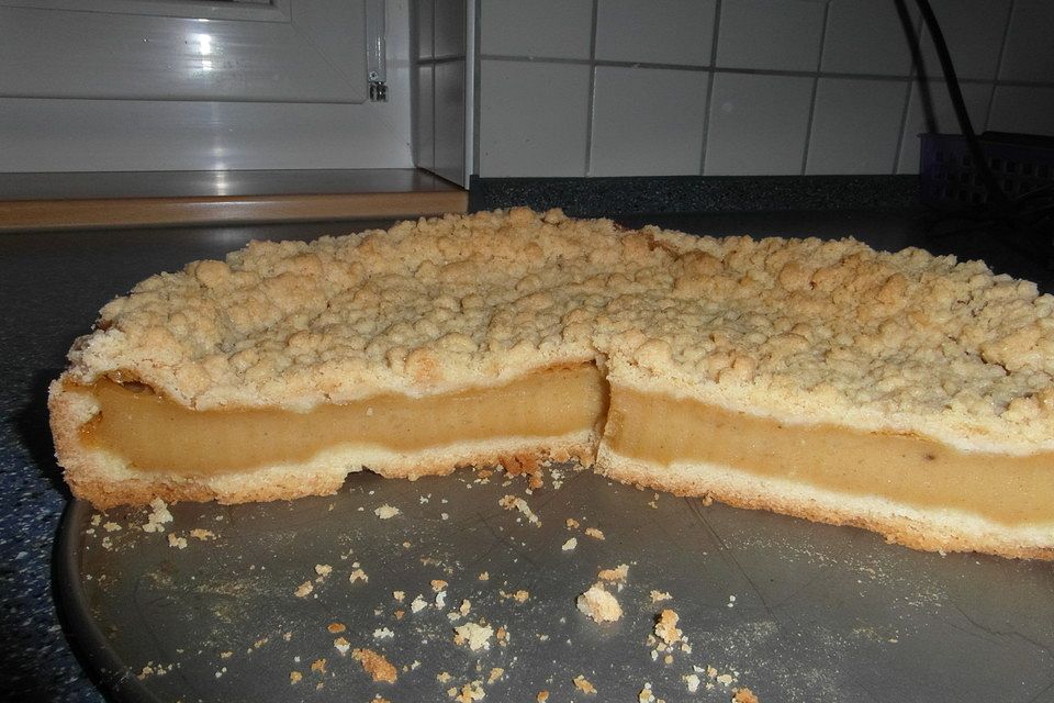 Streuselkuchen mit Pudding