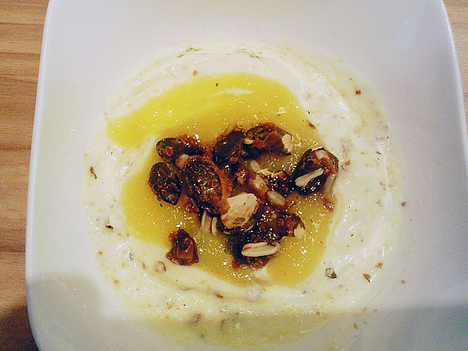 Pfirsichcreme mit Kürbiskernkrokant von Ralf67| Chefkoch