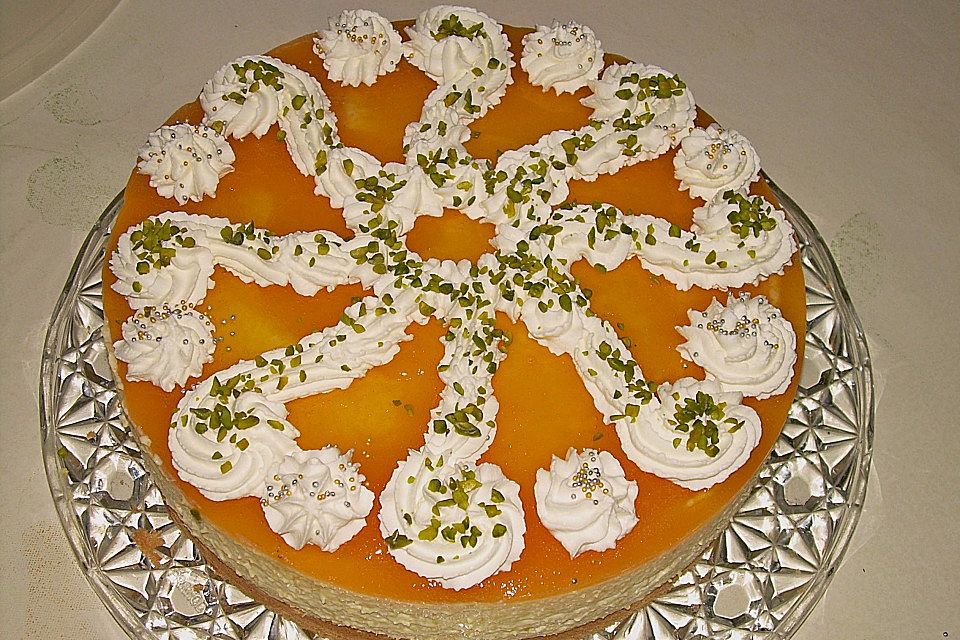 Pistazien - Pfirsichcreme - Torte