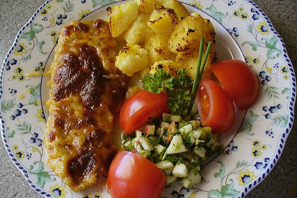 Zanderfilet überbacken mit Petersilien-Apfel-Pistou