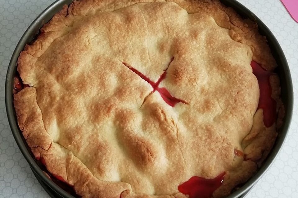Erdbeer - Rhabarber Pie