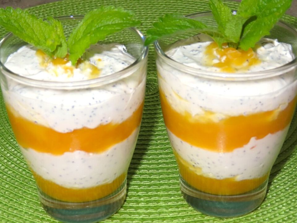 Mohnquark mit Pfirsichpüree von luckytina| Chefkoch