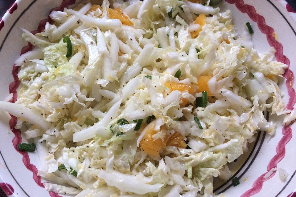 Chinakohlsalat mit Orangenfilets