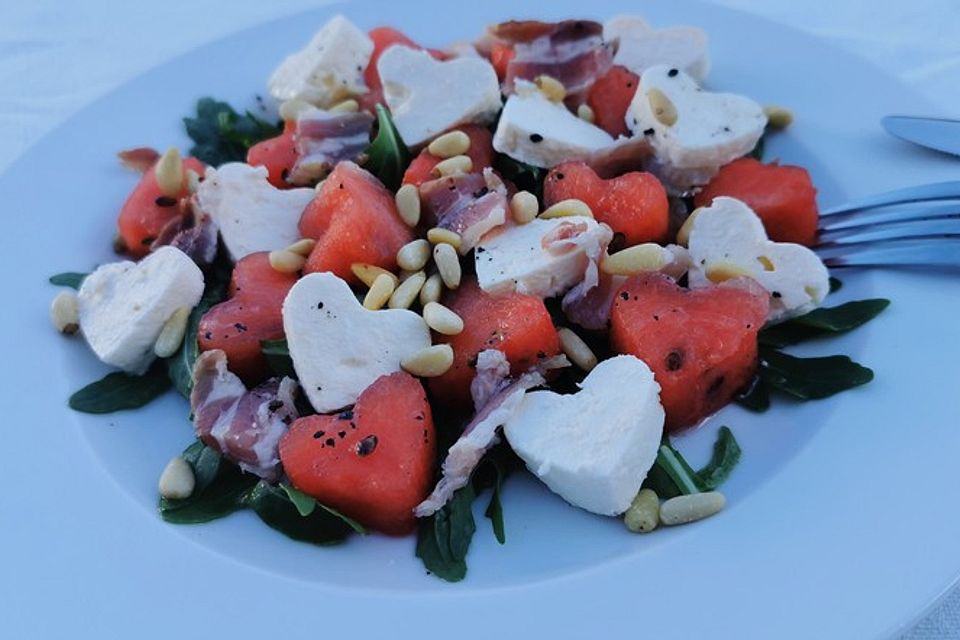 Sommerlicher Rucola - Melonen Salat