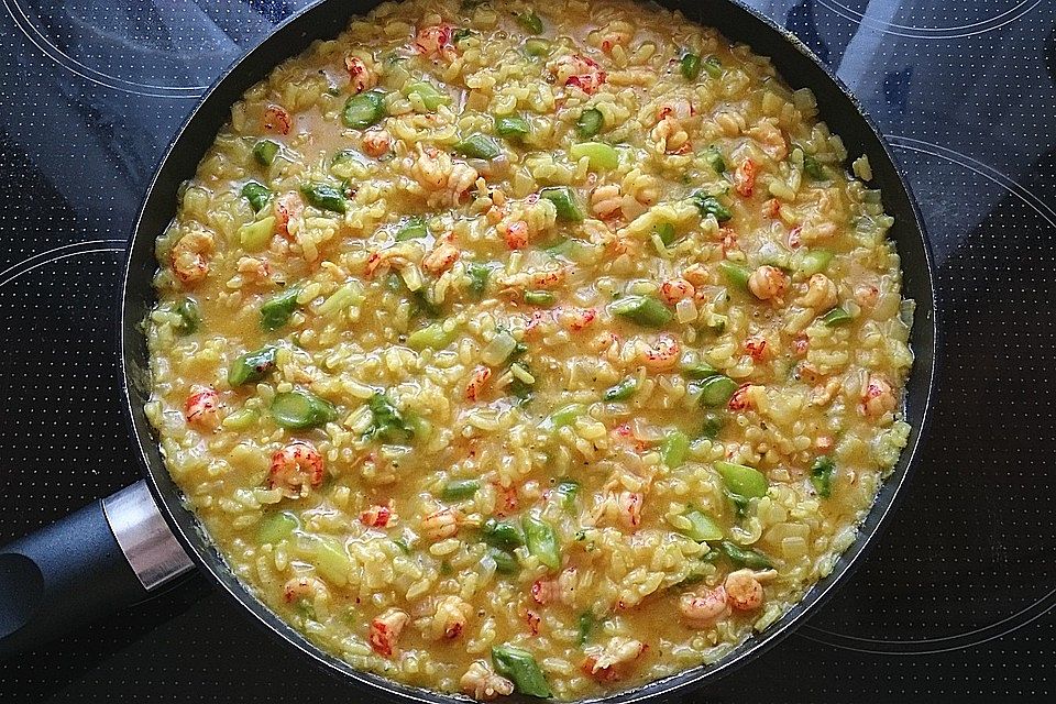 Risotto mit grünem Spargel und Parmesan