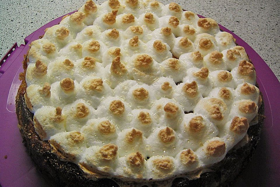 Altmühltaler Rhabarberkuchen mit Erdbeeren und Baiserhaube