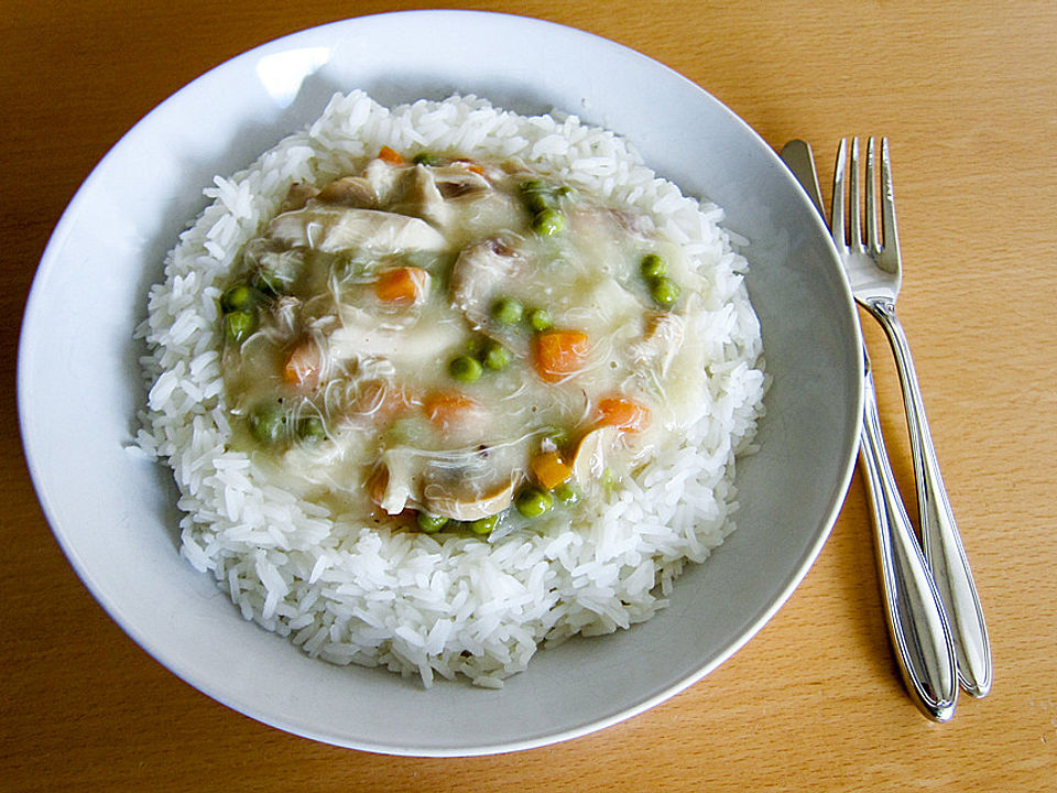 Hühnerfrikassee mit Reis von Sylvi | Chefkoch