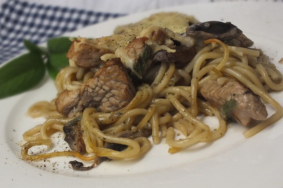 Spaghetti - Hähnchen - Auflauf