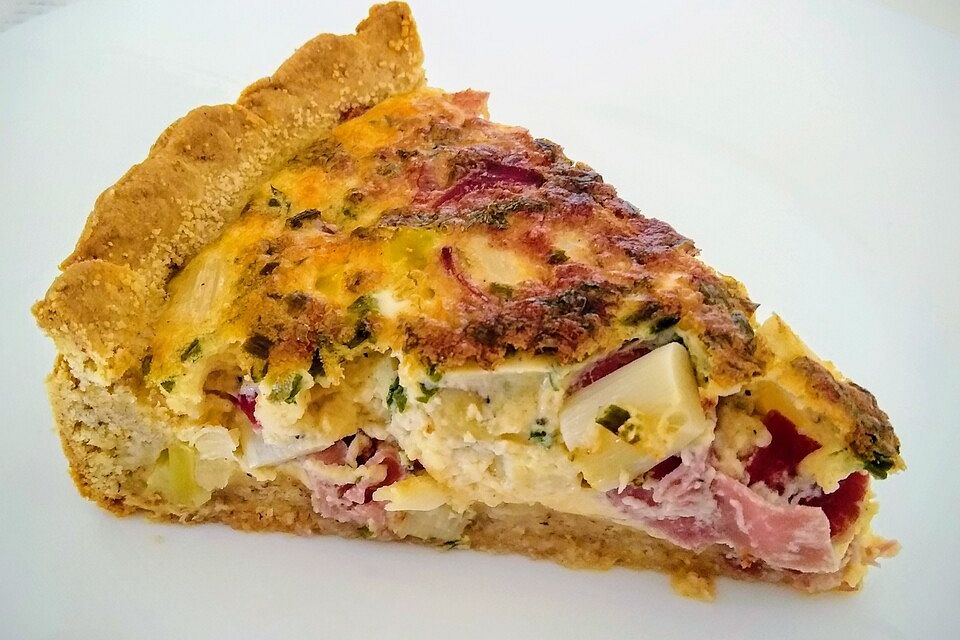 Spargelquiche mit Schinken