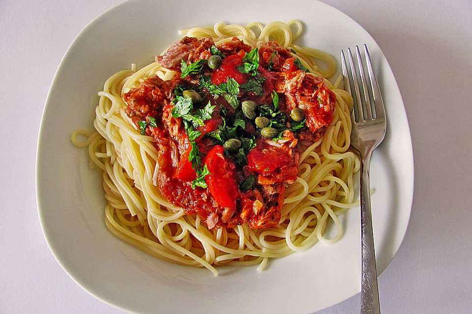 Spaghetti mit Thunfisch - Soße