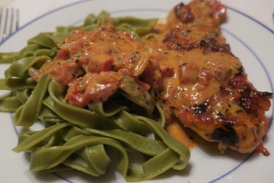 Schnitzel mit Gorgonzola aus dem Backofen