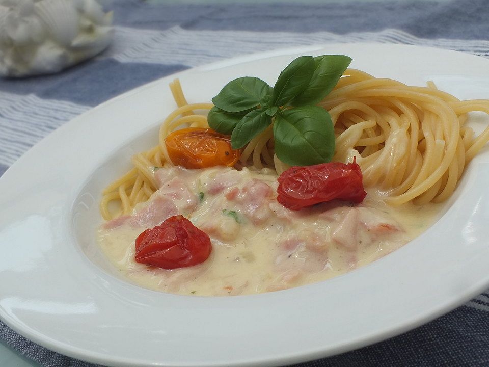 Spaghetti mit Schinken - Käse Sauce von Elodea| Chefkoch