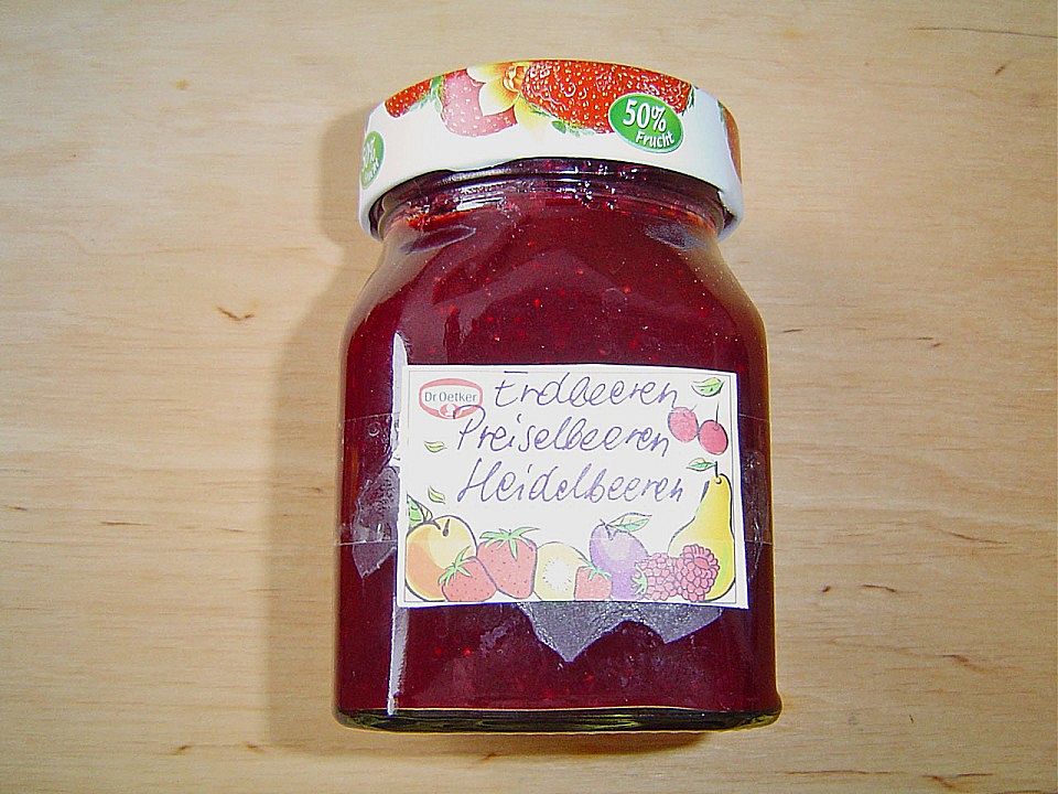 Erdbeeren - Preiselbeeren - Heidelbeeren Marmelade von brisane| Chefkoch