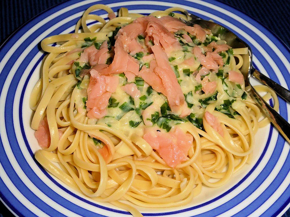 Pappardelle mit Bärlauchcreme und Räucherlachs von gartengerd Chefkoch