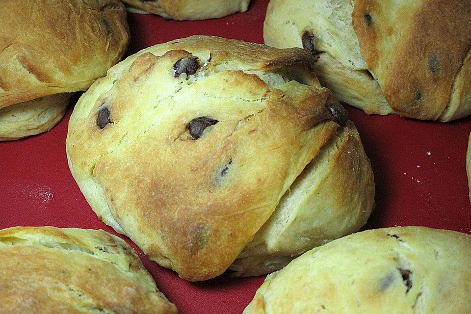 Schokobrötchen und Rosinenbrötchen