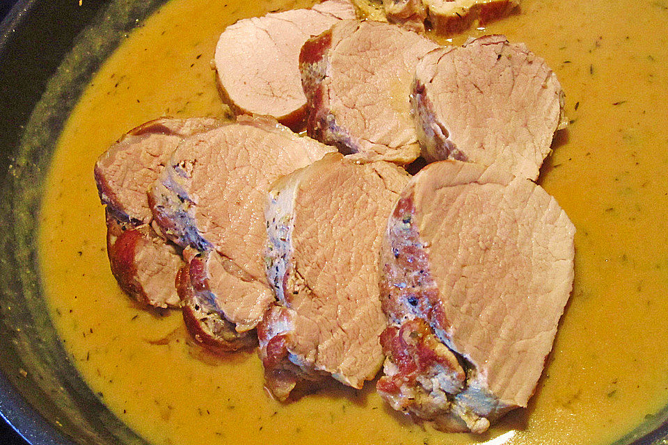 Schweinefilet mit Senf-Sahnesauce