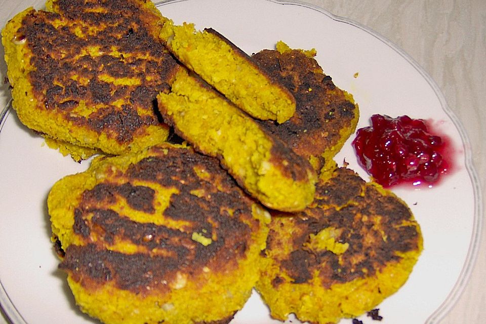 Kichererbsen-Kokosnuss-Ziegenkäse Bratlinge und Auflauf Kichererbsen-Kokosnuss-Ziegenkäse Bratlinge und Auflauf