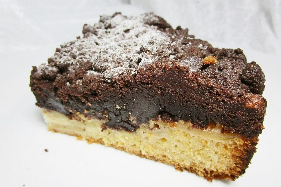 Apfelkuchen mit Schoko - Streuseldecke