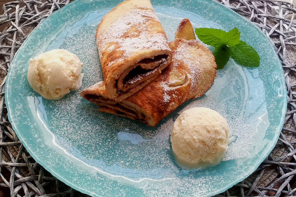 Apfel-Bananen-Pfannkuchen