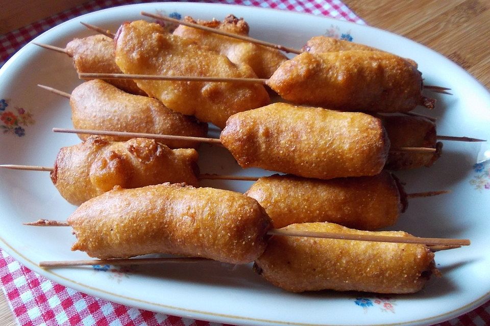 Corn Dogs mit lockerem Buttermilchteig