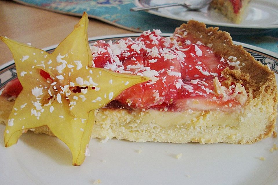 Erdbeertarte mit weißer Schokoladencreme