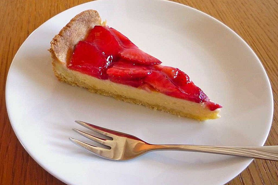 Erdbeertarte mit weißer Schokoladencreme