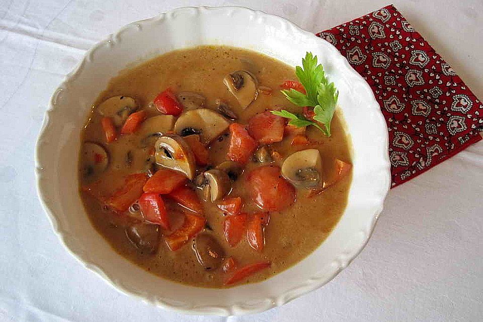 Champignon - Paprika - Weißwein - Sauce