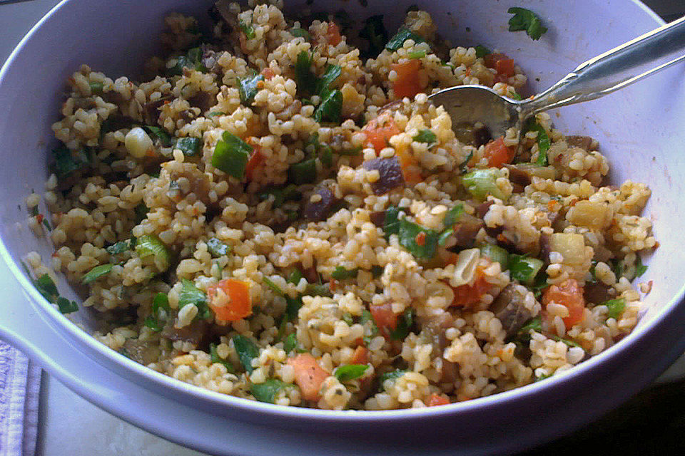 Taboulé mit Aubergine