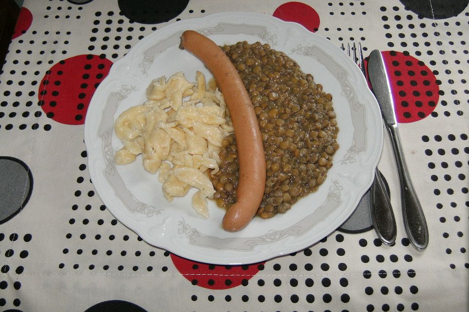 Linsen mit Spätzle