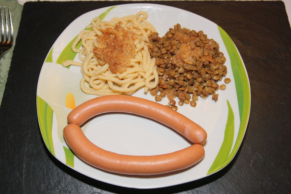 Linsen mit Spätzle