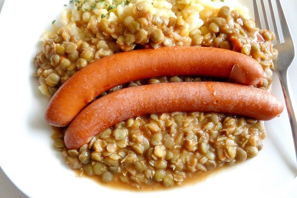 Linsen mit Spätzle