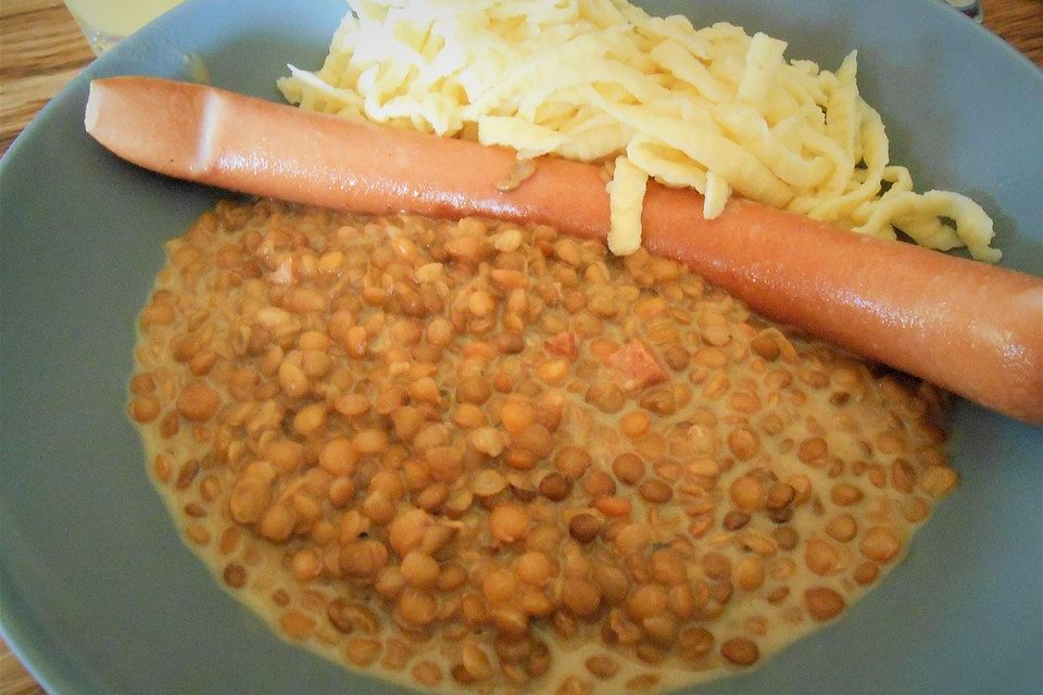 Linsen mit Spätzle