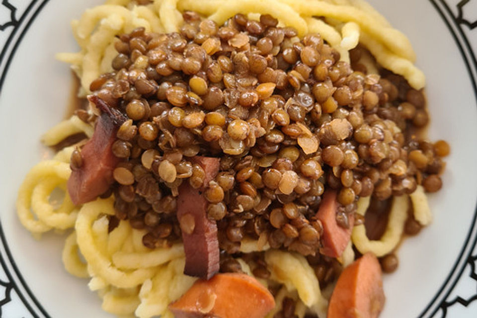 Linsen mit Spätzle