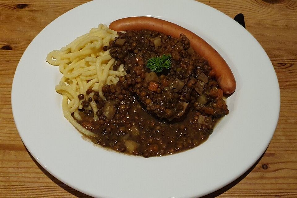 Linsen mit Spätzle