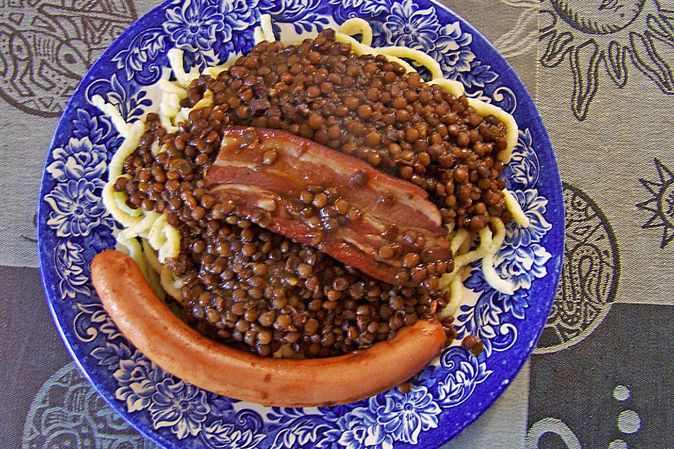 Linsen mit Spätzle