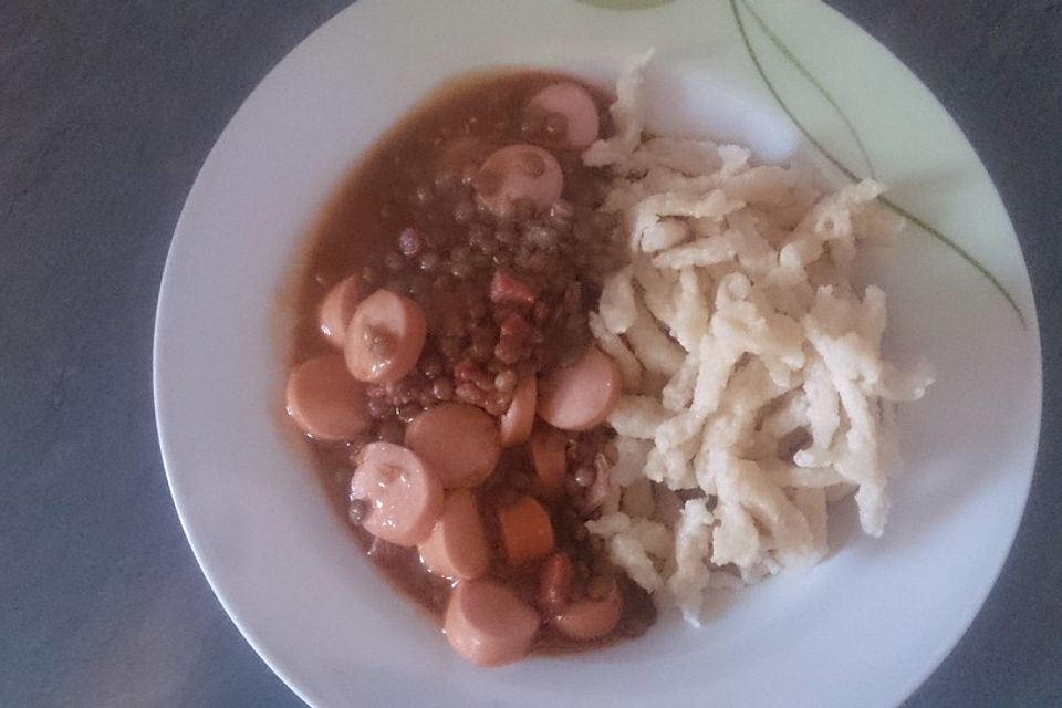 Linsen mit Spätzle