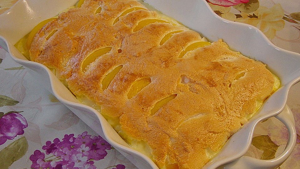 Milchreis mit Pfirsichen und "Schneedecke" von ZwergTomate Milchreis mit Pfirsichen und "Schneedecke" von ZwergTomate