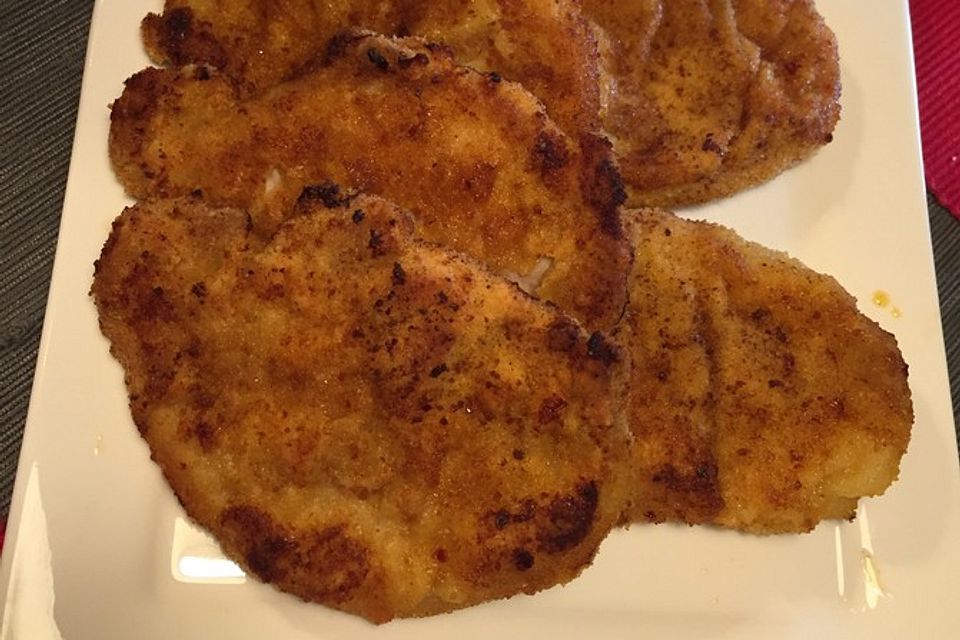 Panierte Schnitzel aus dem Backofen