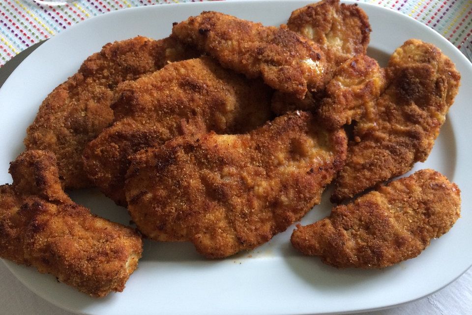 Panierte Schnitzel aus dem Backofen