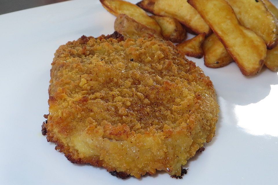 Panierte Schnitzel aus dem Backofen