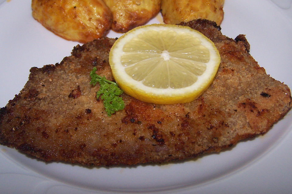 Panierte Schnitzel aus dem Backofen